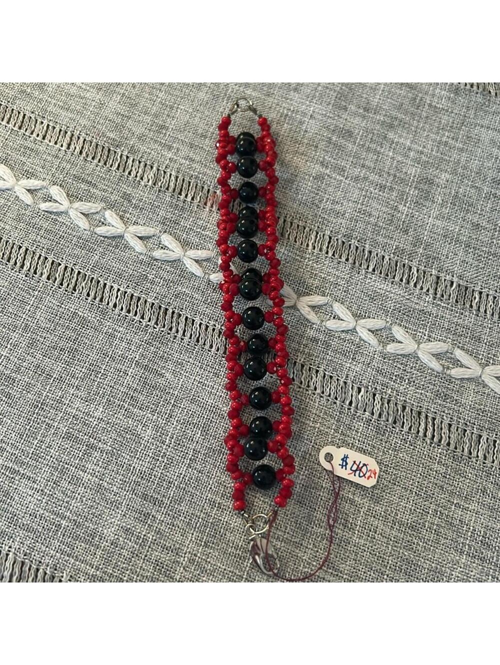 Red & black ladder bracelet